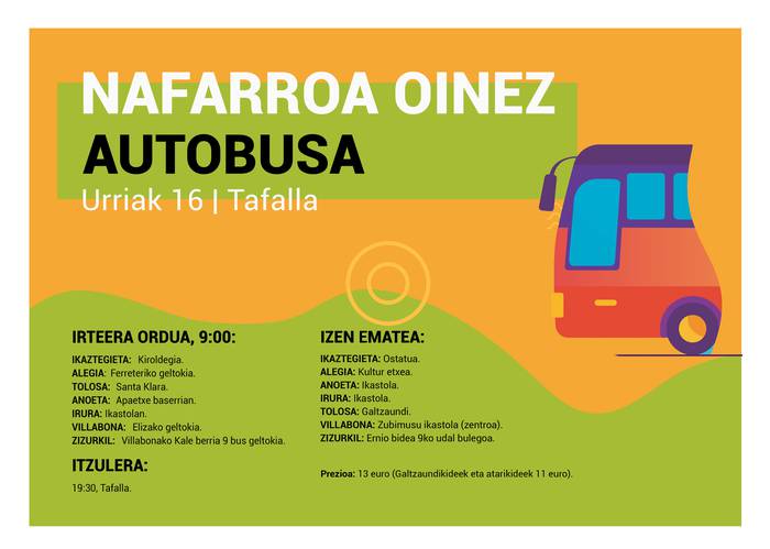 Tafallako Nafarroa Oinezera autobusez joateko aukera